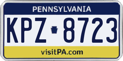 PA license plate KPZ8723
