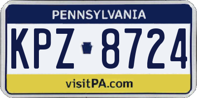 PA license plate KPZ8724