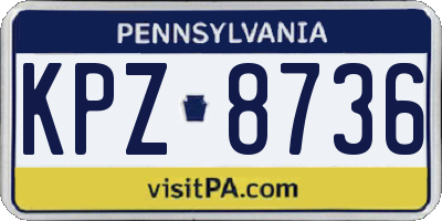 PA license plate KPZ8736