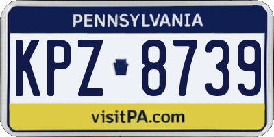 PA license plate KPZ8739