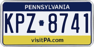 PA license plate KPZ8741