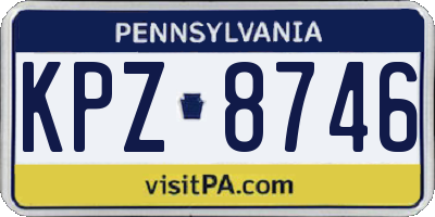PA license plate KPZ8746
