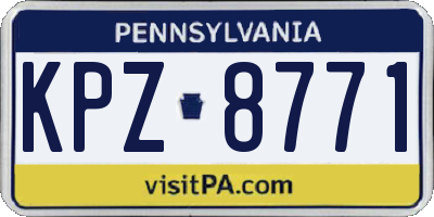 PA license plate KPZ8771