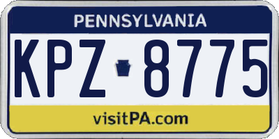 PA license plate KPZ8775