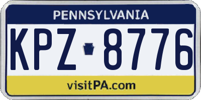 PA license plate KPZ8776