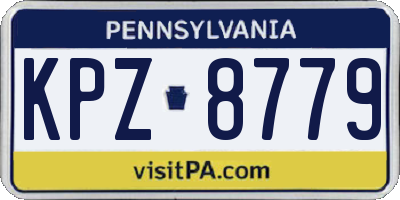 PA license plate KPZ8779