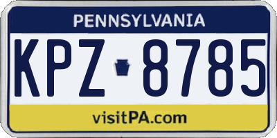 PA license plate KPZ8785