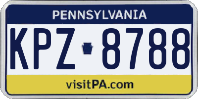 PA license plate KPZ8788