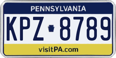 PA license plate KPZ8789