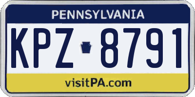 PA license plate KPZ8791