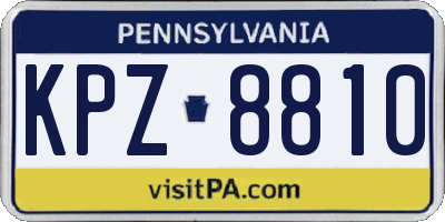 PA license plate KPZ8810