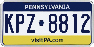 PA license plate KPZ8812