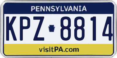 PA license plate KPZ8814