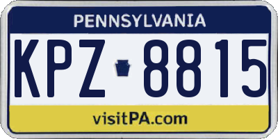 PA license plate KPZ8815