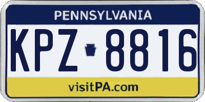 PA license plate KPZ8816