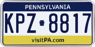 PA license plate KPZ8817