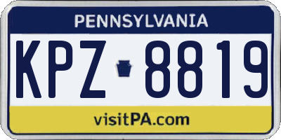 PA license plate KPZ8819