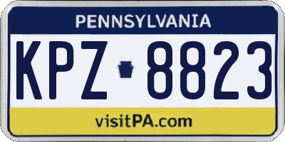 PA license plate KPZ8823