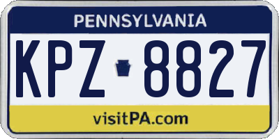 PA license plate KPZ8827