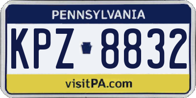 PA license plate KPZ8832