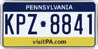 PA license plate KPZ8841