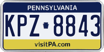 PA license plate KPZ8843