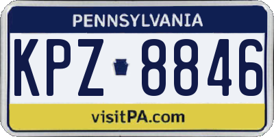 PA license plate KPZ8846