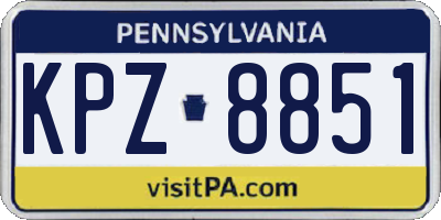 PA license plate KPZ8851