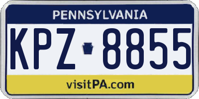 PA license plate KPZ8855