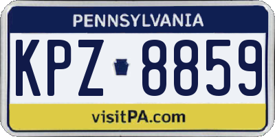 PA license plate KPZ8859