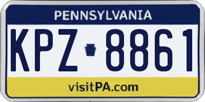 PA license plate KPZ8861