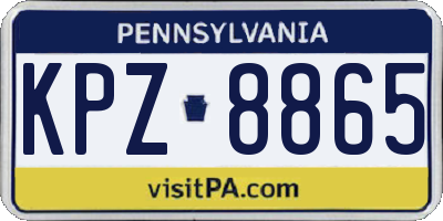 PA license plate KPZ8865