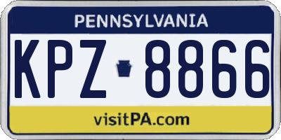 PA license plate KPZ8866