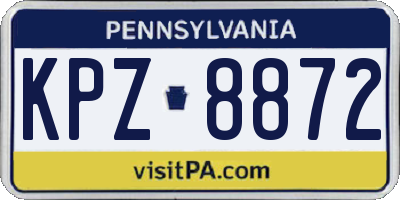 PA license plate KPZ8872