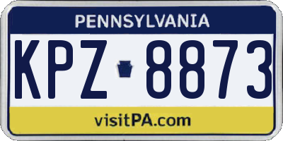 PA license plate KPZ8873