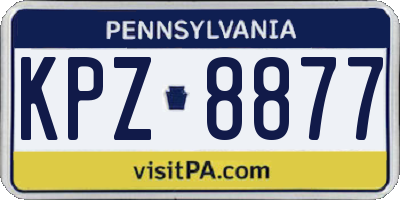 PA license plate KPZ8877