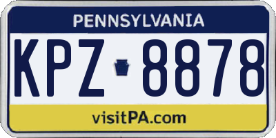 PA license plate KPZ8878