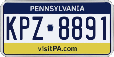 PA license plate KPZ8891