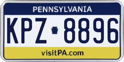PA license plate KPZ8896