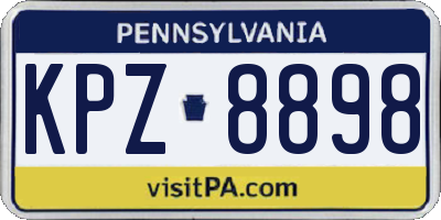 PA license plate KPZ8898