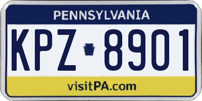 PA license plate KPZ8901