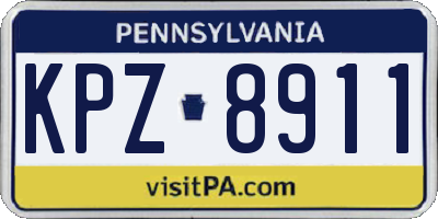 PA license plate KPZ8911