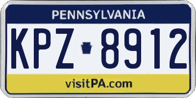 PA license plate KPZ8912