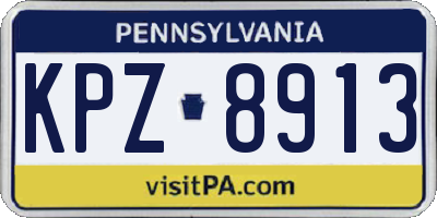 PA license plate KPZ8913