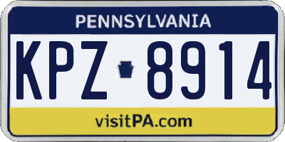 PA license plate KPZ8914
