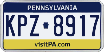 PA license plate KPZ8917