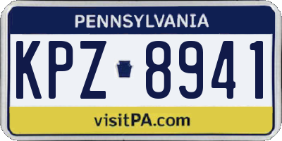 PA license plate KPZ8941