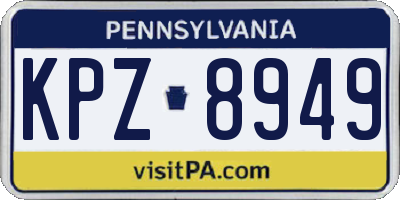 PA license plate KPZ8949