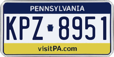 PA license plate KPZ8951