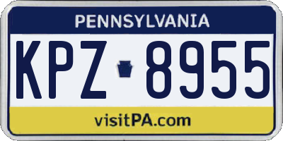 PA license plate KPZ8955